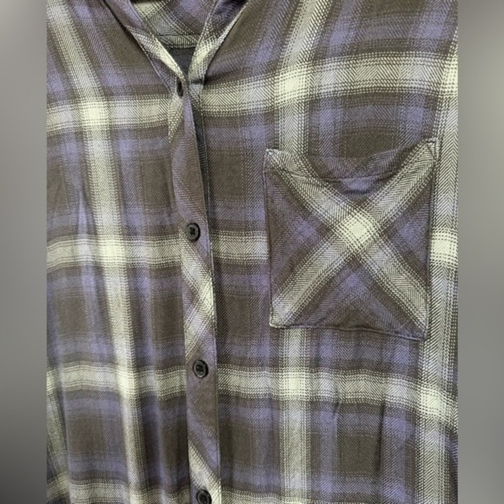 Rails Hunter Purple Gray Plaid Button Down Shirt Women's Small Soft Casual - Picture 5 of 5